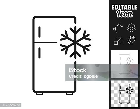 istock Fridge with snowflake. Icon for design. Easily editable 1422725985