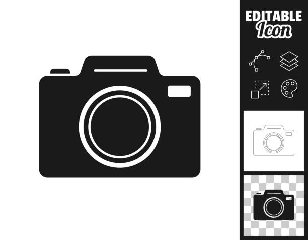 写真カメラ。デザイン用のアイコン。簡単に編集可能 - aperture shutter symbol computer icon点のイラスト素材／クリップアート素材／マンガ素材／アイコン素材