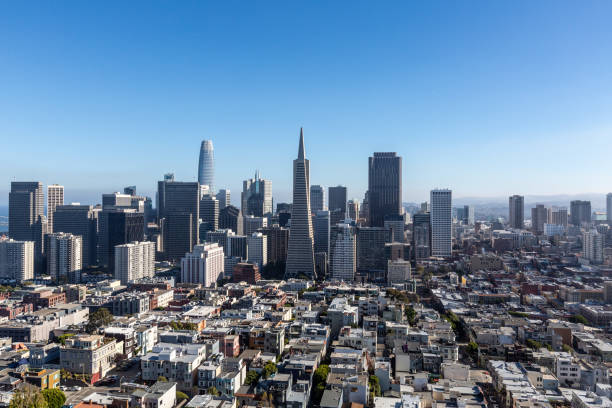 istock Transamerica Pyramid tower sky view San Francisco California 1422729169