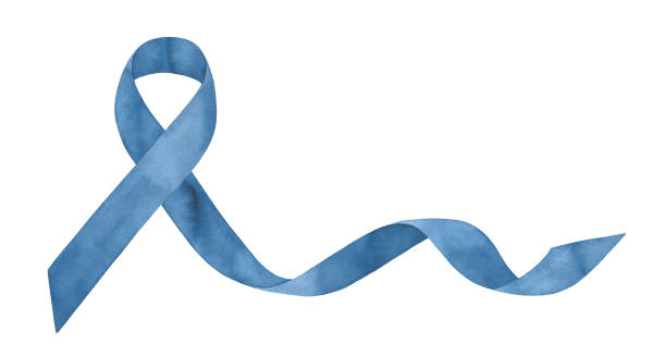 Watercolour Illustration Of Colon Cancer Awareness Dark Blue Ribbon Stock  Illustration - Download Image Now - iStock