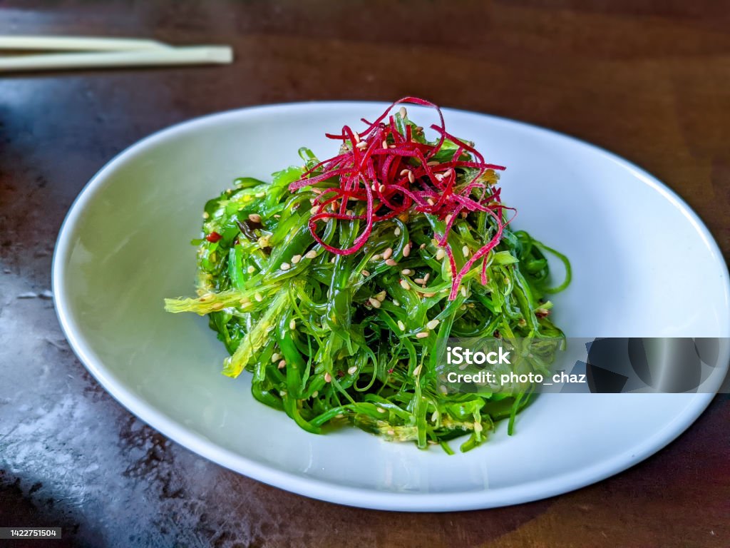 Wakame Salad Algae Stock Photo