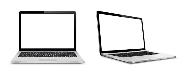 Vector illustration of Laptop computer with white screen
