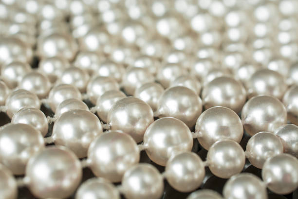 Pearl necklace black white elegant image on black