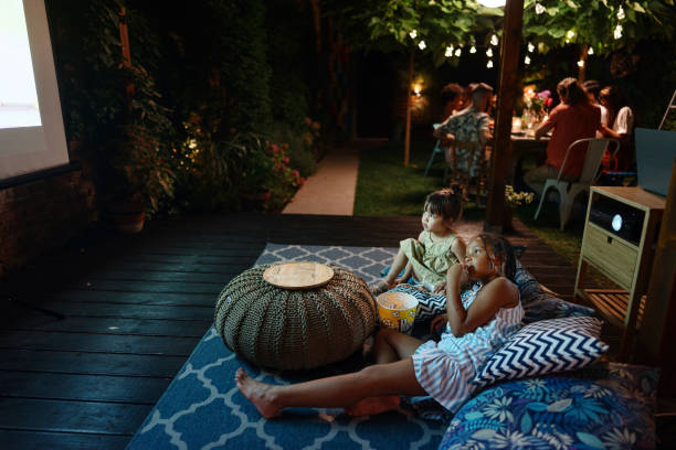 istock Movie night at back yard 1422759090