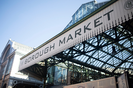 Borough Market, London, at the start of the day in summer
