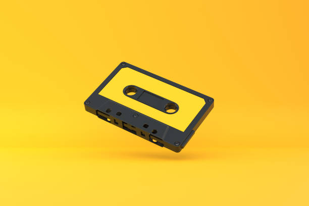 istock Vintage audio tape cassette on a yellow background 1422762689