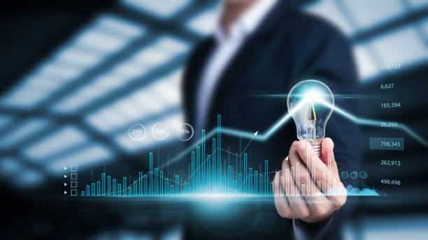 istock Businessman touching virtual screen Analyzing financial and investment data, planning strategies to increase sales profits, long-term business plans. 1422766053