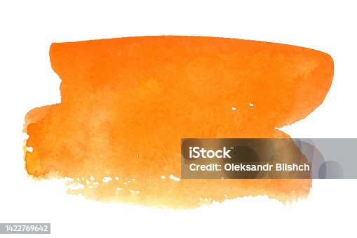 istock Orange watercolor shape isolated on white background 1422769642