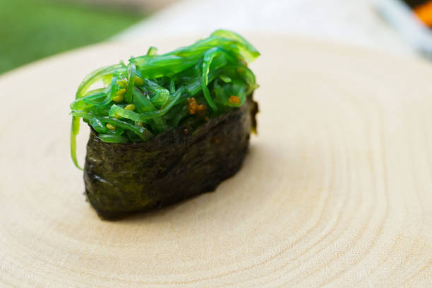 istock Sushi set with various faces is simple Japanese food. 1422773942