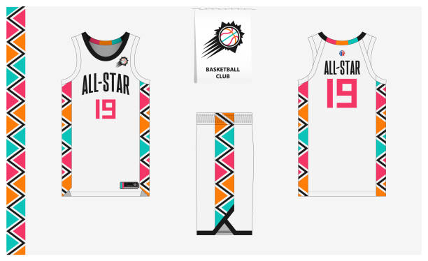 Basketball uniform mockup template and logo Vector Image
