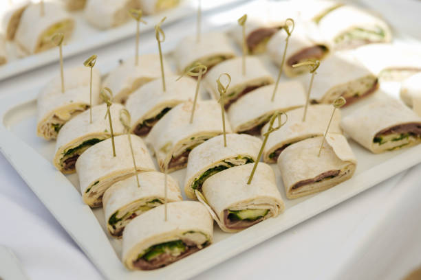 istock Delicious appetizers at a dinner party or wedding reception 1422780650