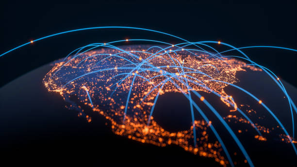 istock Global Communication Network Of North America (World Map Credits To NASA) 1422787347