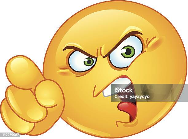 Accusing Emoticon Stock Illustration - Download Image Now - Emoticon, Anger, Displeased