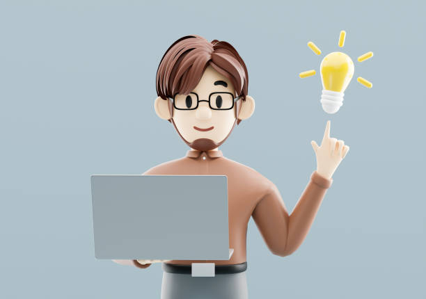 istock 3d illustration. 
Office workers are confident and use ideas to present. 1422794806