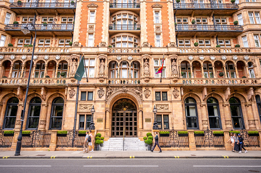 London, UK - August 23, 2022 Facade of the beautiful Kimpton hotel in the heart of London.