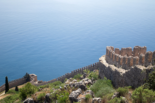 View of the fortress and the Mediterranean sea