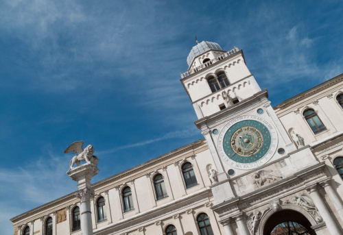 The tower clock of the new Town Hall at Marienplatz .