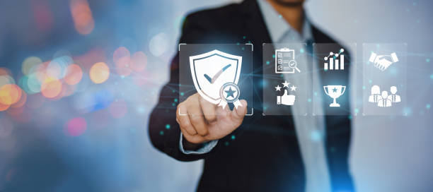 istock Quality assurance standard and certification. Certified internet businesses and services. Compliance to international guarantee. Concept for QA management and ISO certification organization service 1422808850