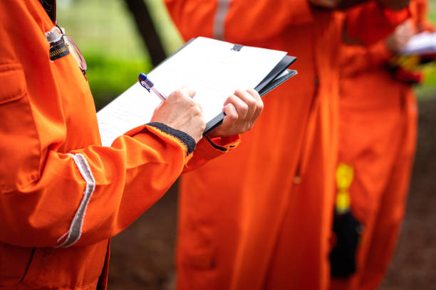 istock Writing on paper in safety audit working action. 1422812444