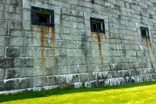 Fortress wall at Fort Knox State Park, Prospect, Maine, USA