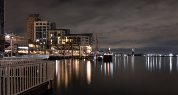 istock Touristic Attraction in modern city, Westminster Quay, at night 1422816975