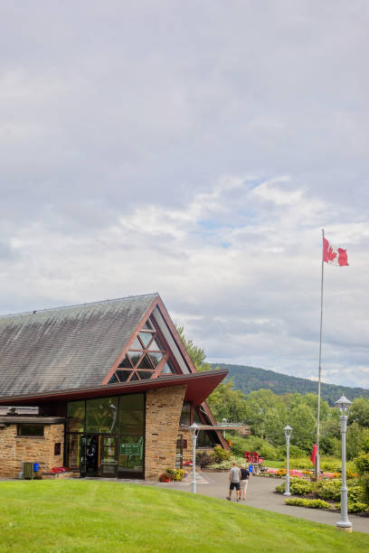 Alexander Graham Bell Historic Site Baddeck, Canada - August 27, 2022. The entrance to the Alexander Graham Bell Historic Site. alexander graham bell stock pictures, royalty-free photos & images