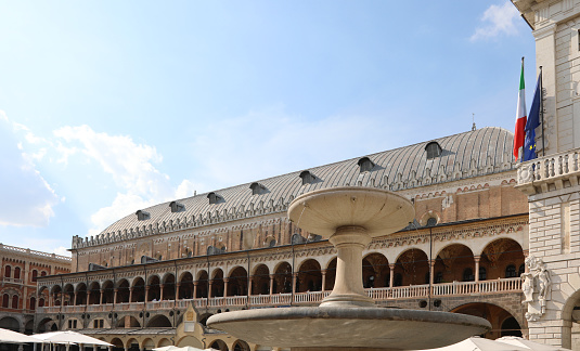 historic palace of reason in the square called Piazza delle Erbe in Padua in the Veneto region of Italy