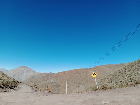 Road from Hurtado to Vicuña in the fourth region of Chile