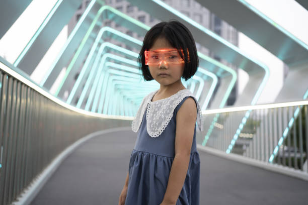 istock Girls Virtual Reality Glowing Glasses Game 1422827092