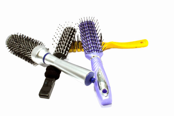 group of hairdressing brushes