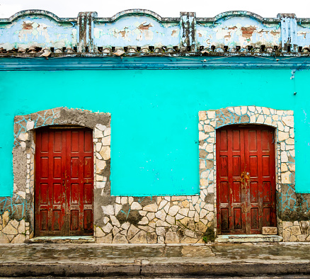 Stunning colonial door in San Cristobal de las Casas, Chiapas, Mexico