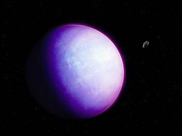 istock Spectacular distant exoplanet in space with asteroid 1422837339