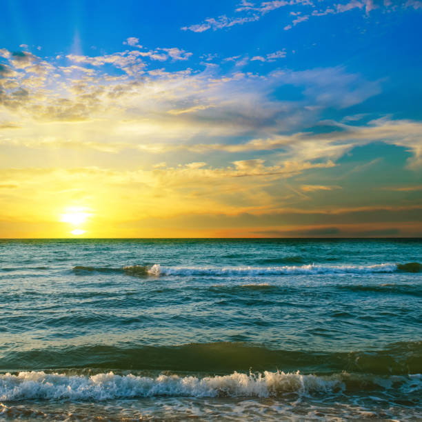 istock Beautiful sun set over the beach . 1422839990