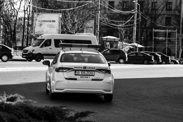 Car traffic, pollution, traffic jam in Bucharest, Romania, 2022