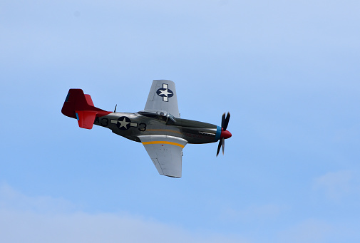 Ickwell, Bedfordshire, England - September 04, 2022: Vintage P51 Mustang \
