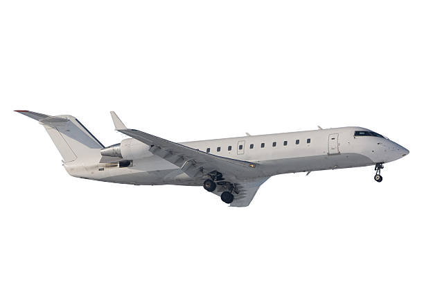 istock Bombardier CRJ200 prepared to landing. Isolated 142284489