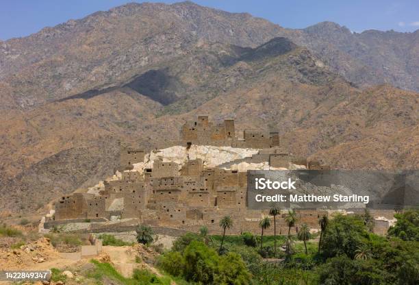 Panoramic View Of Thee Ain Heritage Village In The Albaha Region Of Saudi Arabia Stock Photo - Download Image Now