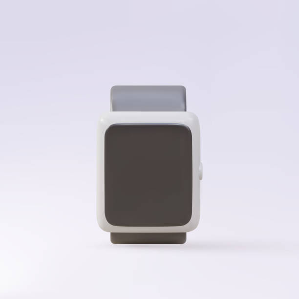 istock 3D smart watch in white color on a lilac background. Vector illustration. 1422850992