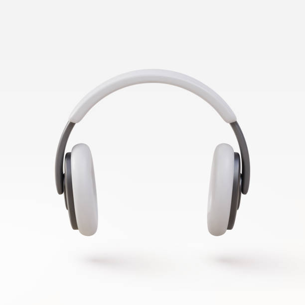 ilustraciones, imágenes clip art, dibujos animados e iconos de stock de auriculares realistas 3d blancos aislados sobre fondo blanco. ilustración vectorial. - headset