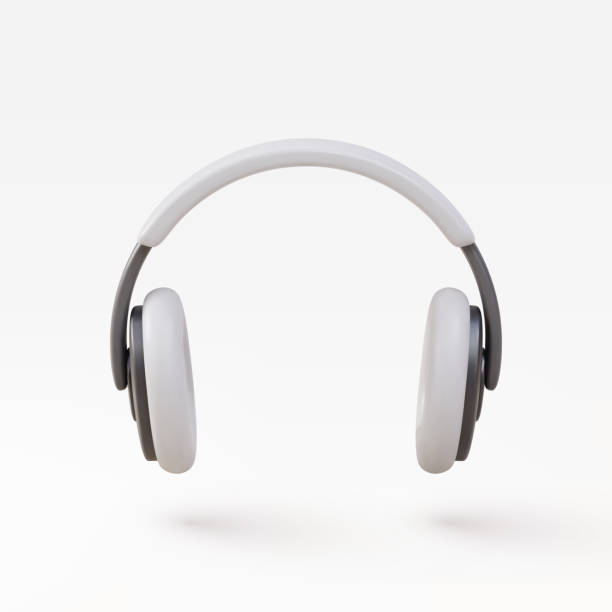 illustrazioni stock, clip art, cartoni animati e icone di tendenza di cuffie 3d bianche realistiche isolate su sfondo bianco. illustrazione vettoriale. - image computer graphic headset headphones