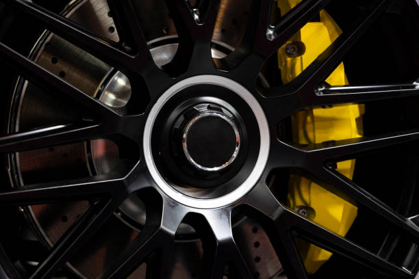 istock Car alloy wheel with brake calliper 1422852753