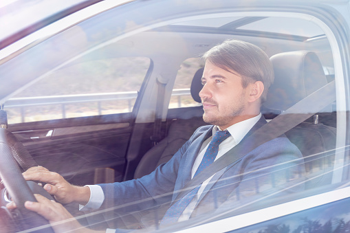 Businessman, Driver - Occupation, Business Travel, Driving, Car
