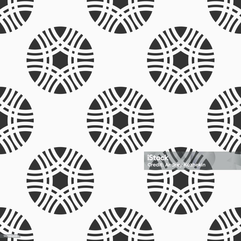 Vector Seamless Pattern Repeating Geometric Symmetric Round Shapes ...