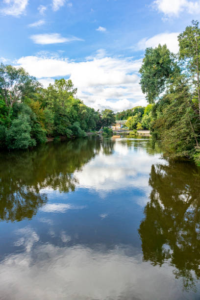 istock Small walk through the park along the Saale in Jena - Thuringia - Germany 1422856724