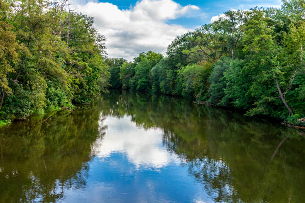 istock Small walk through the park along the Saale in Jena - Thuringia - Germany 1422856733