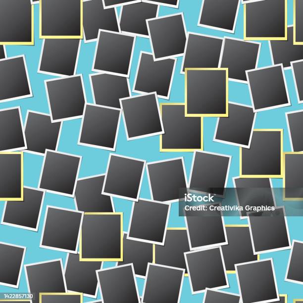 Photo Frame 4 Pattern Retro Photo Frames Seamless Pattern Stock Illustration - Download Image ...