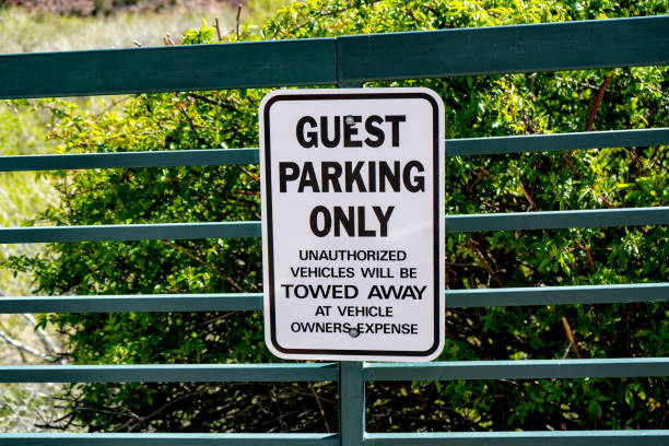 Guest parking only warning sign