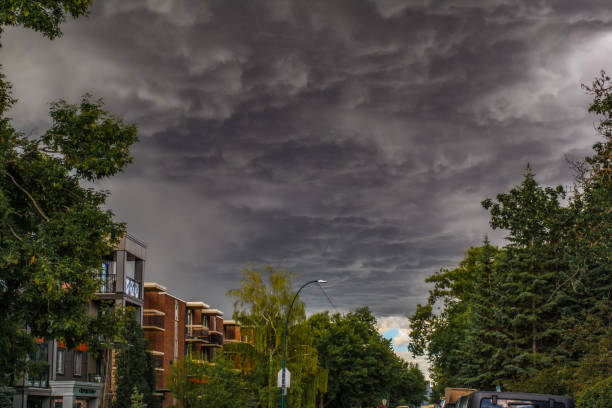 Calgary storm clouds stock photo