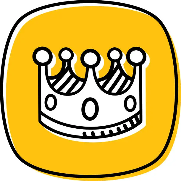 Vector illustration of Crown Doodle 2