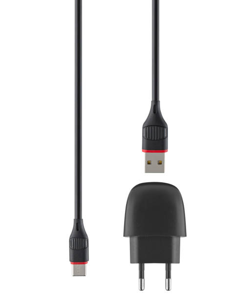 istock power adapter for phone tablet and cable with USB and micro USB connector, isolated on white background 1422879030
